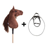 KOŃ NA PATYKU HOBBY HORSE EQUISHOP CYNAMONEK A3 PLUS OGŁOWIE GRATIS