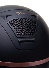 FREEJUMP VORONOI KASK JEŹDZIECKI MATTE Z SZEROKIM DASZKIEM ROSE GOLD