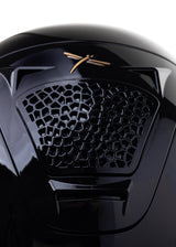 FREEJUMP VORONOI KASK JEŹDZIECKI GLOSSY Z SZEROKIM DASZKIEM CATECHU BLACK