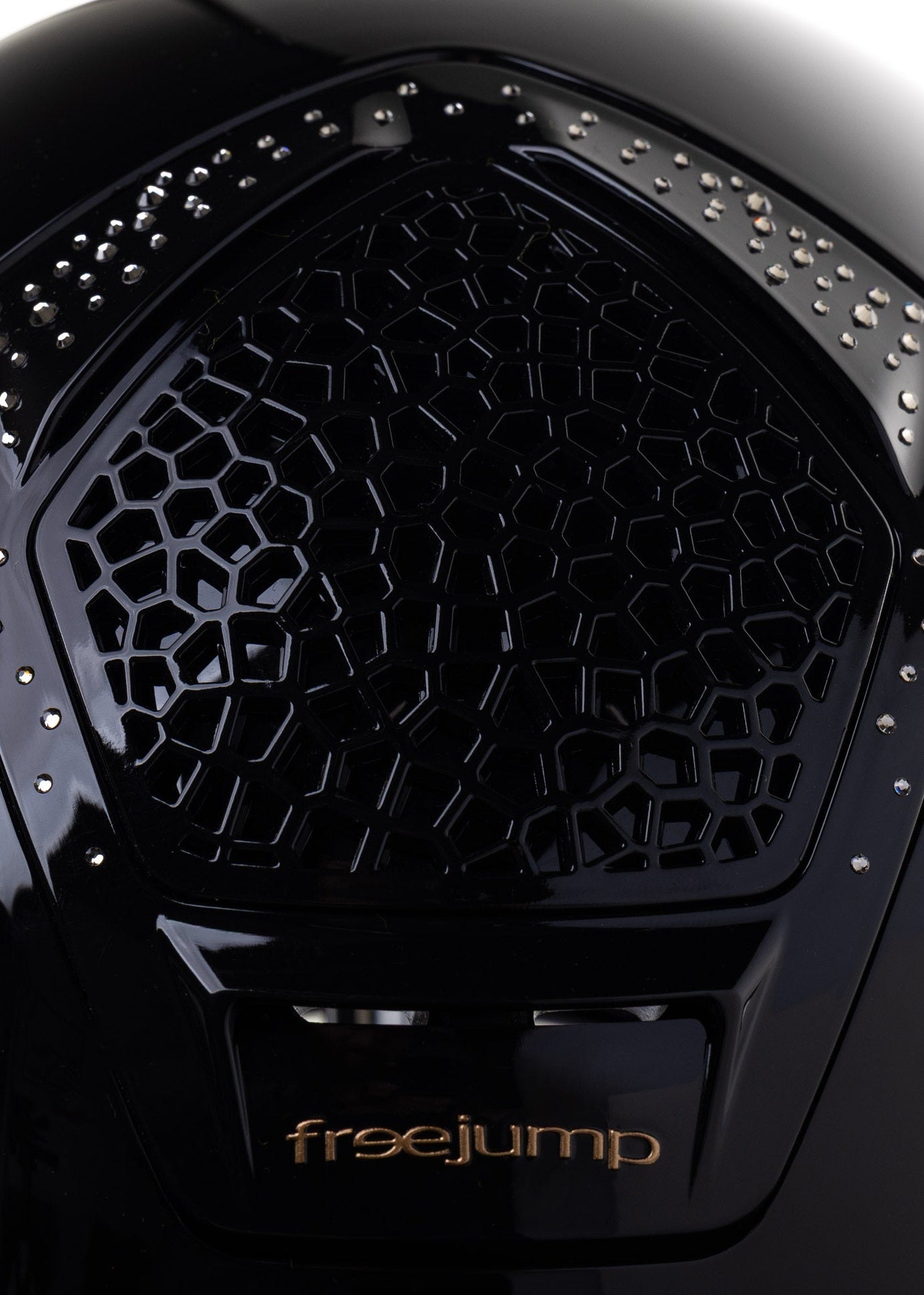 FREEJUMP VORONOI KASK JEŹDZIECKI GLOSSY Z SZEROKIM DASZKIEM CRYSTALS