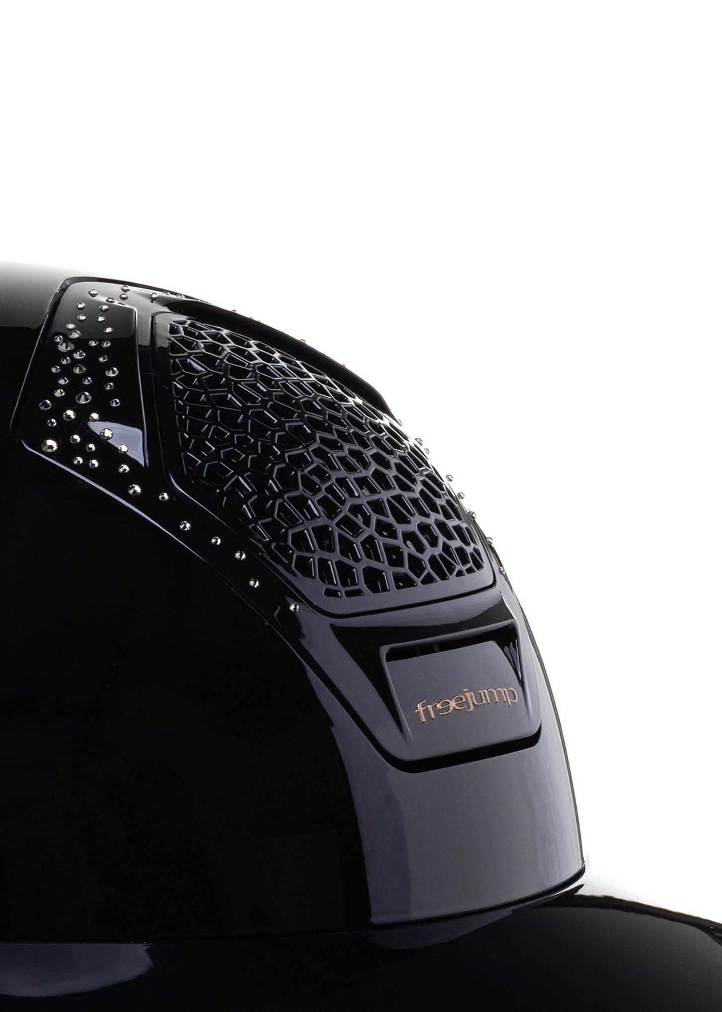 FREEJUMP VORONOI KASK JEŹDZIECKI GLOSSY Z SZEROKIM DASZKIEM CRYSTALS