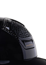 FREEJUMP VORONOI KASK JEŹDZIECKI GLOSSY Z SZEROKIM DASZKIEM CRYSTALS