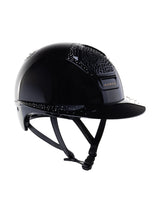 FREEJUMP VORONOI KASK JEŹDZIECKI GLOSSY Z SZEROKIM DASZKIEM FULL CRYSTALS