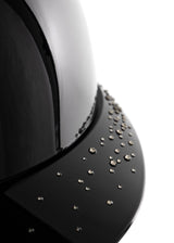 FREEJUMP VORONOI KASK JEŹDZIECKI GLOSSY Z SZEROKIM DASZKIEM FULL CRYSTALS