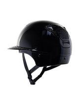 FREEJUMP VORONOI KASK JEŹDZIECKI GLOSSY Z SZEROKIM DASZKIEM FULL CRYSTALS