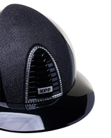 KEP ITALIA CROMO 2.0 POLISH KASK JEŹDZIECKI SWARO SILVER NIGHT / LUMINOR INSERTS CZARNY