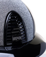 KEP ITALIA CROMO 2.0 POLISH KASK JEŹDZIECKI POLO VISOR / VANITY SILVER FRONTAL / ZIRCONS LOGO CZARNY