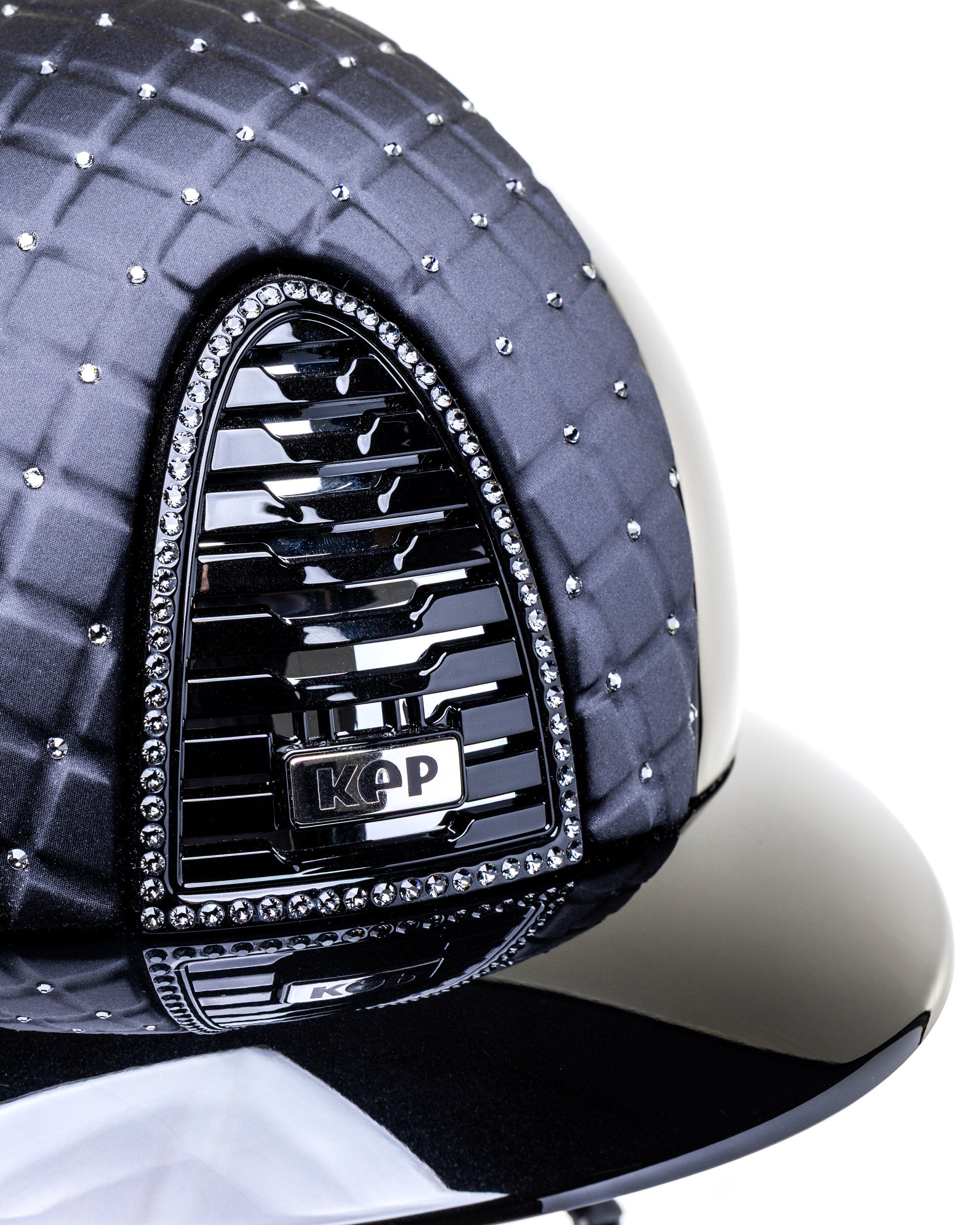 KEP ITALIA CROMO 2.0 POLISH METAL RIDING HELMET MILANO SWAROVSKI POLO VISOR BLACK