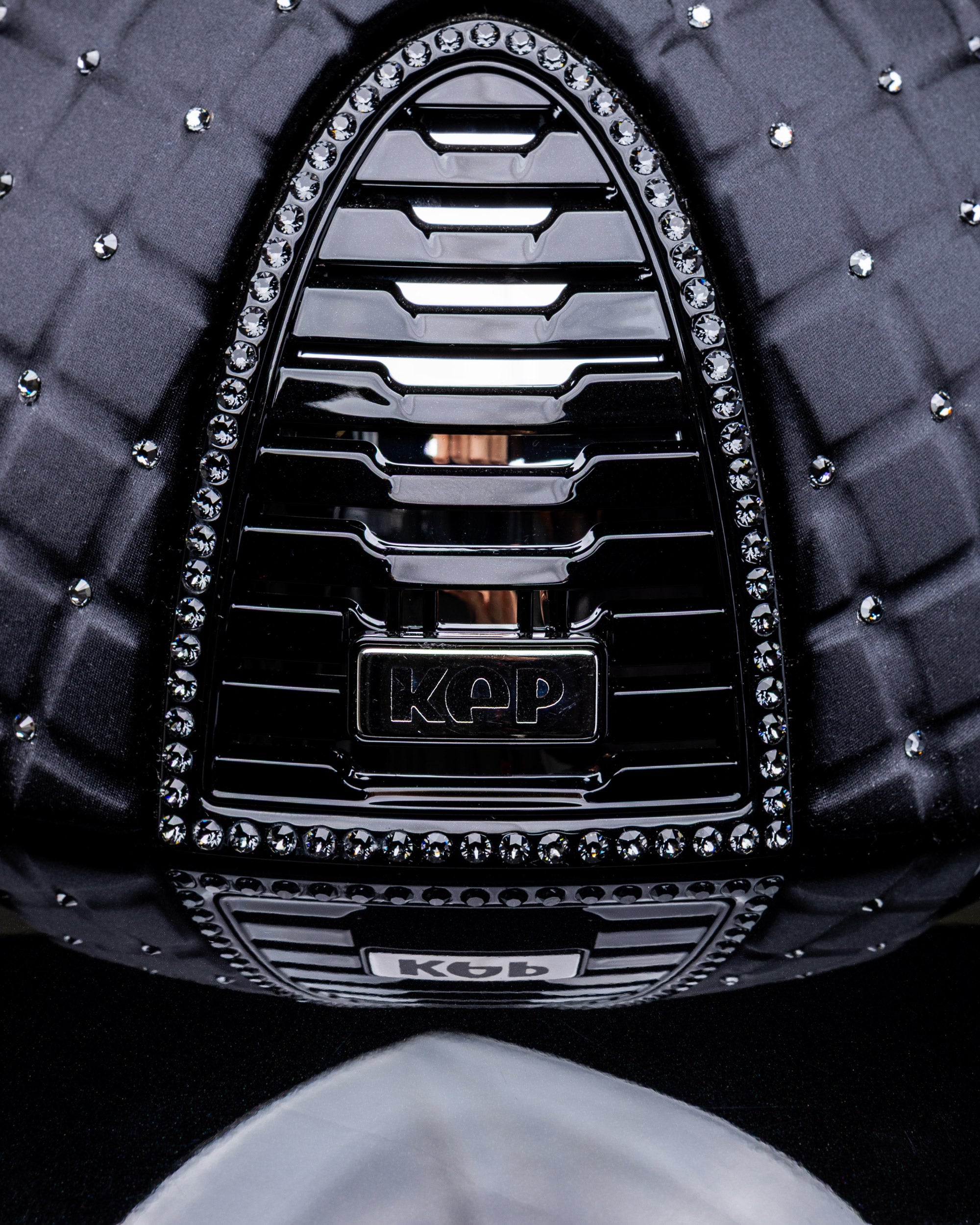 KEP ITALIA CROMO 2.0 POLISH METAL RIDING HELMET MILANO SWAROVSKI POLO VISOR BLACK