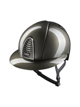 KEP ITALIA CROMO 2.0 METAL KASK JEŹDZIECKI POLO VISOR/CRYSTAL MIRROR/WHITE CRYSTALS CIEMNOZIELONY