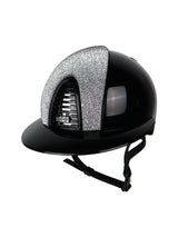 KEP ITALIA CROMO 2.0 POLISH KASK JEŹDZIECKI POLO VISOR / VANITY SILVER FRONTAL / ZIRCONS LOGO CZARNY