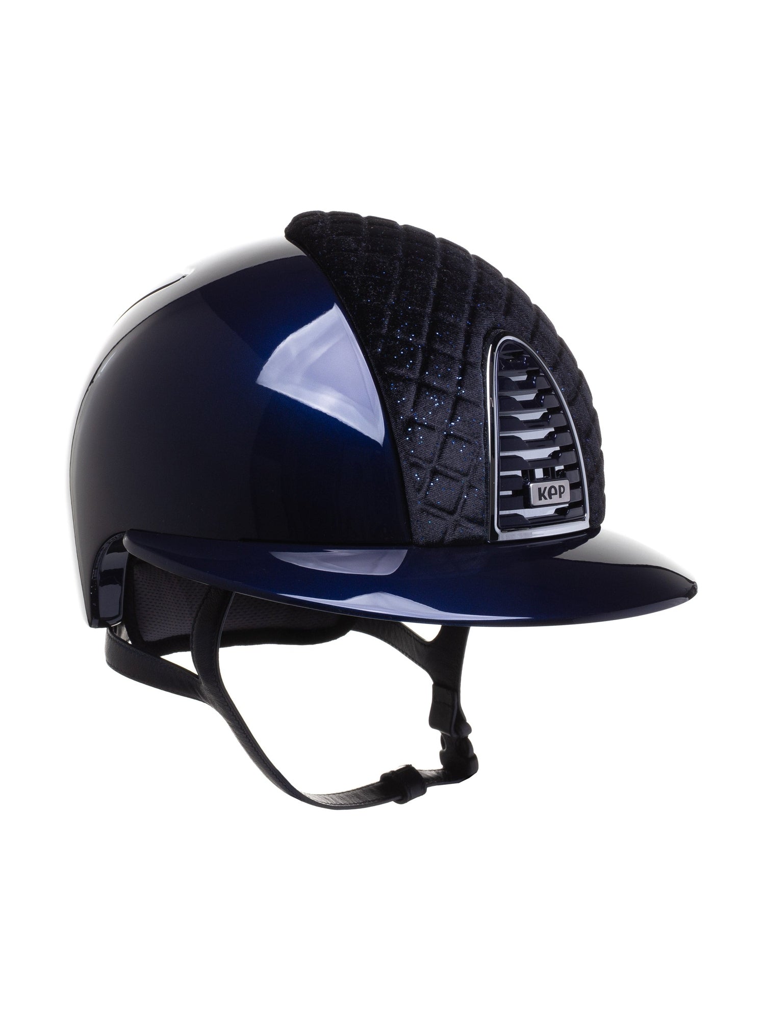 KEP ITALIA CROMO 2.0 POLISH METAL KASK JEŹDZIECKI MILANO VELVET SHINING BLUE GRANATOWY