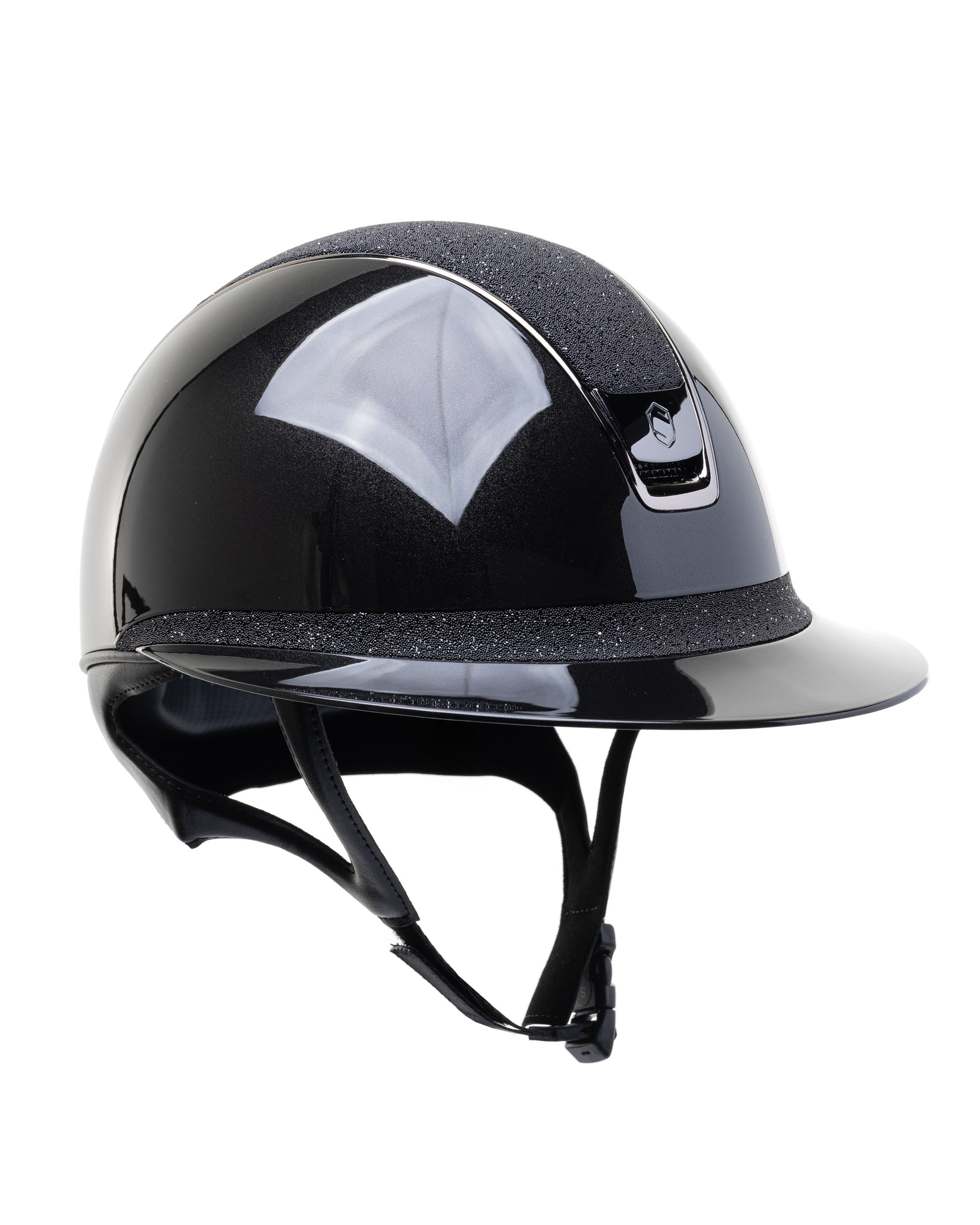 SAMSHIELD KASK MISS GLOSSY 2.0 / CRYSTAL FABRIC TOP FB / BLACK CHROME / CZARNY