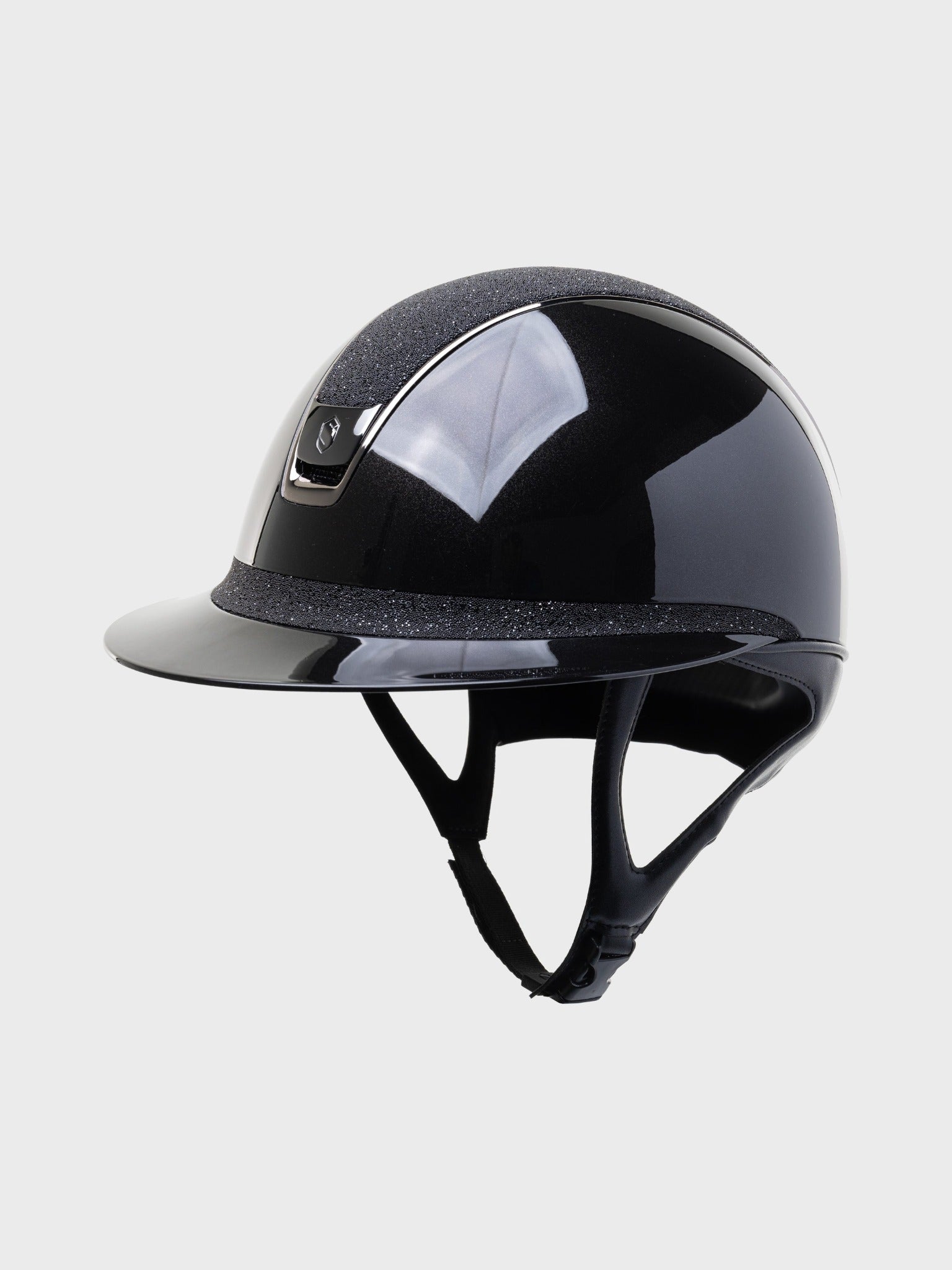 SAMSHIELD KASK MISS GLOSSY 2.0 / CRYSTAL FABRIC TOP FB / BLACK CHROME / CZARNY