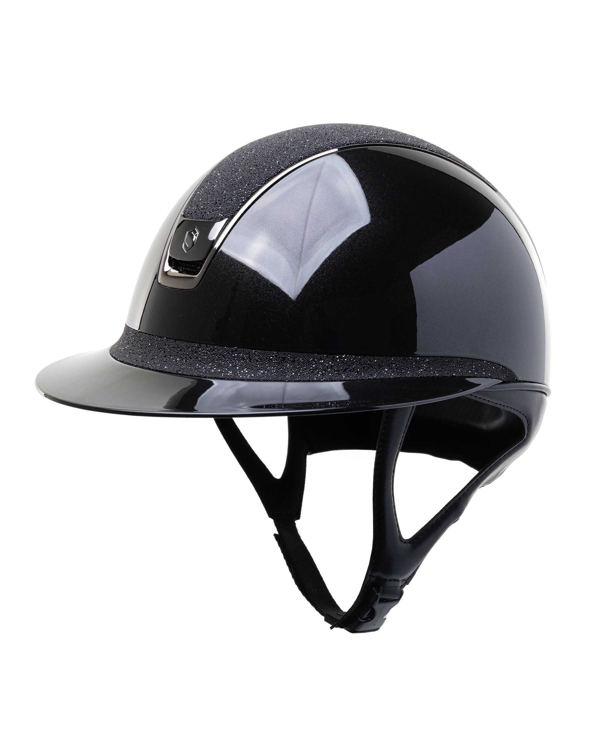 SAMSHIELD KASK MISS GLOSSY 2.0 / CRYSTAL FABRIC TOP FB / BLACK CHROME / CZARNY