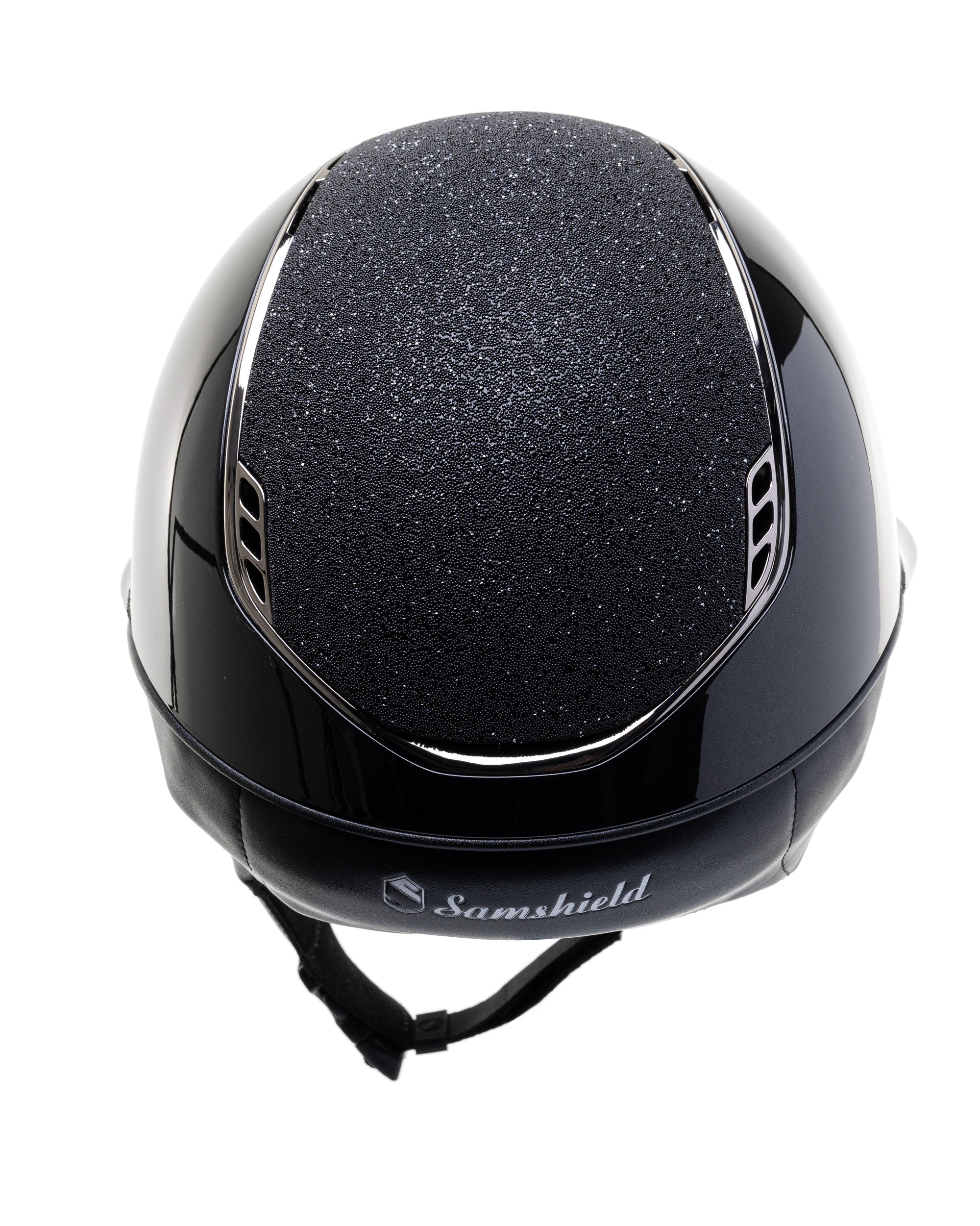 SAMSHIELD KASK MISS GLOSSY 2.0 / CRYSTAL FABRIC TOP FB / BLACK CHROME / CZARNY