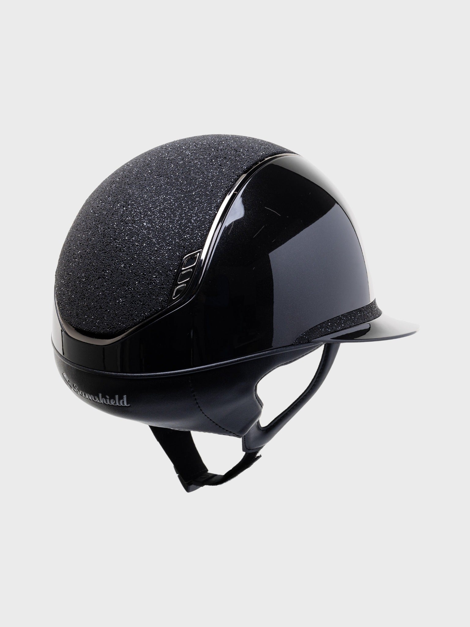 SAMSHIELD KASK MISS GLOSSY 2.0 / CRYSTAL FABRIC TOP FB / BLACK CHROME / CZARNY