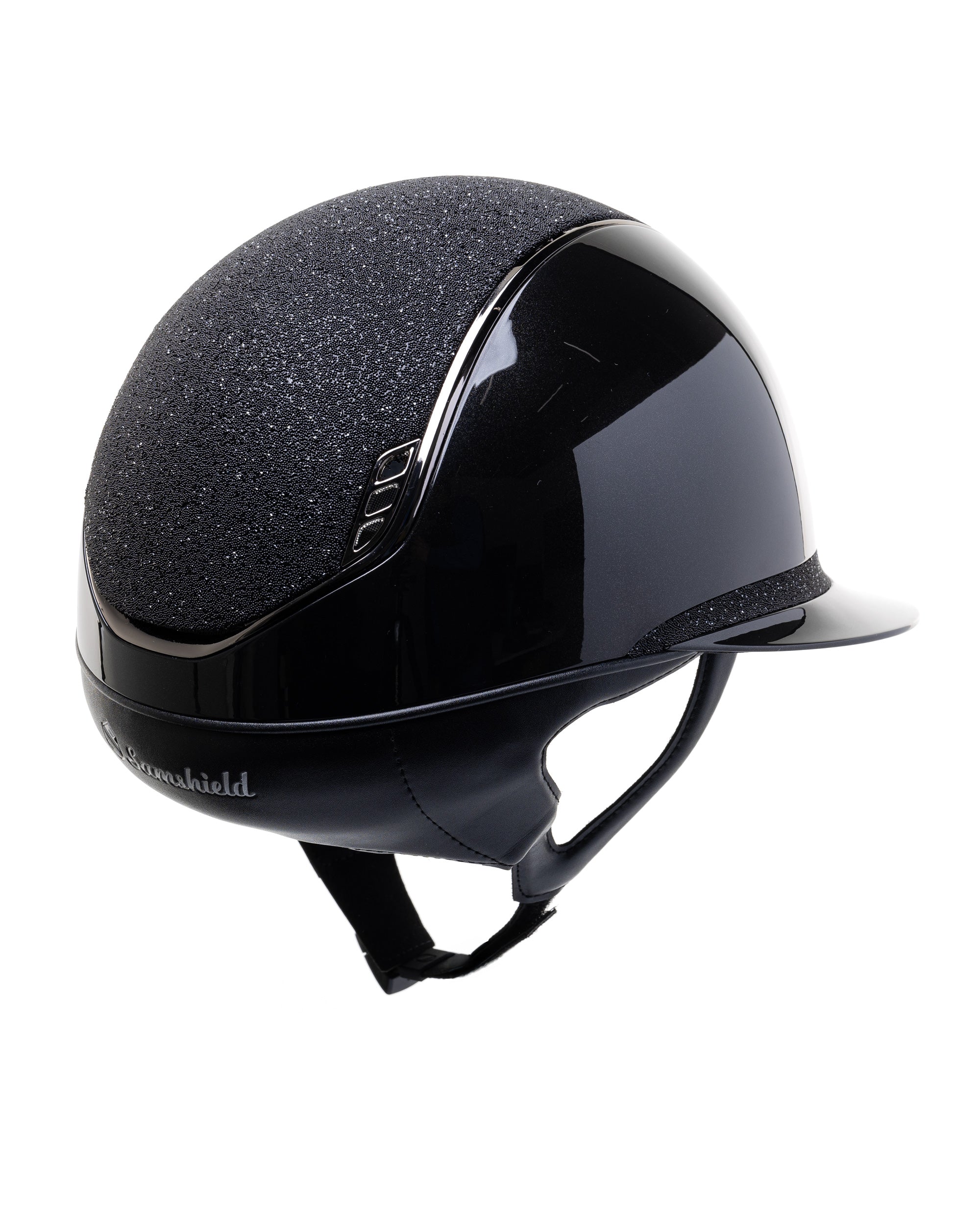 SAMSHIELD KASK MISS GLOSSY 2.0 / CRYSTAL FABRIC TOP FB / BLACK CHROME / CZARNY