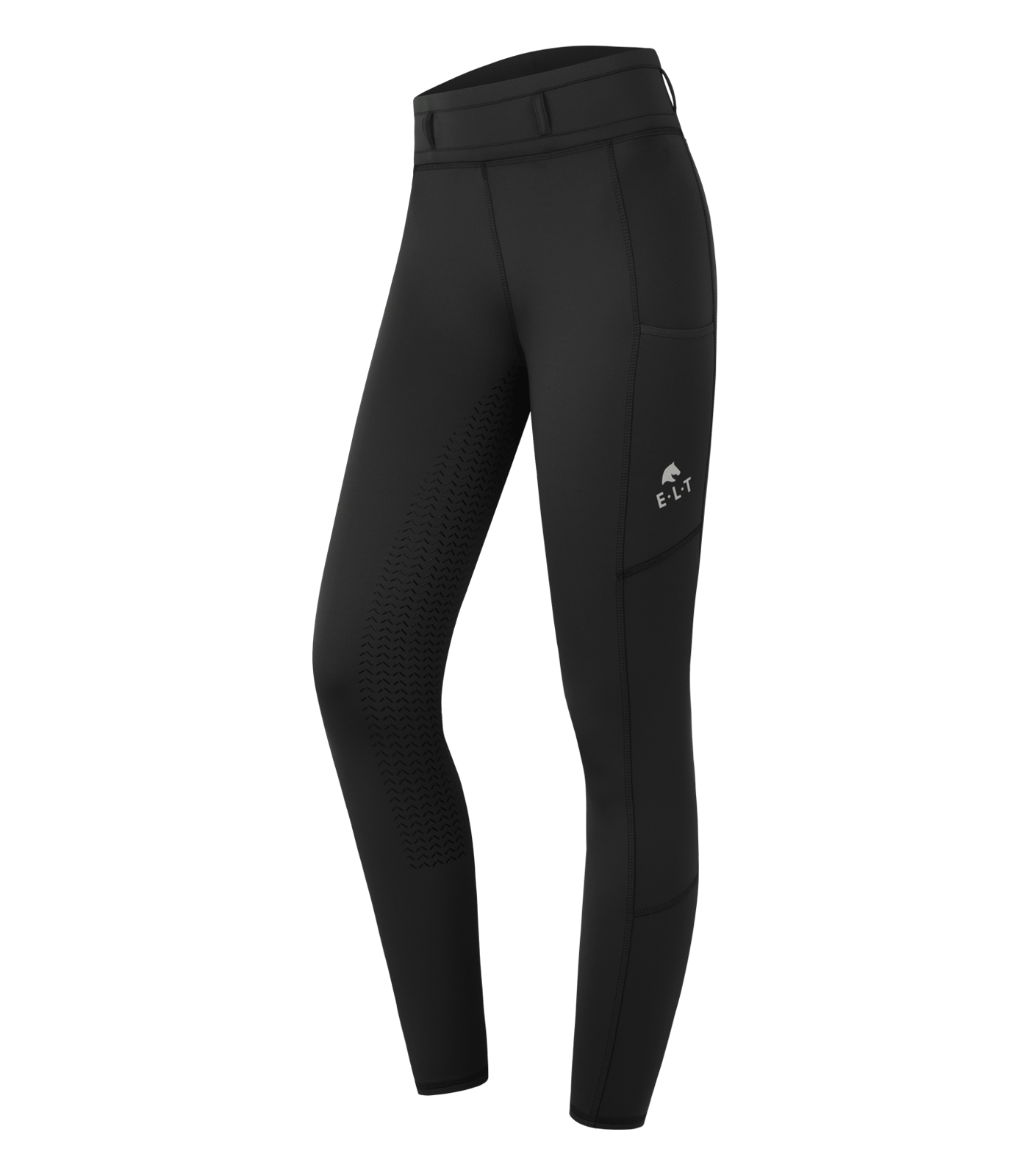ELT Ella Thermal zimowe legginsy jeździeckie damskie ocieplane, kolor czarny