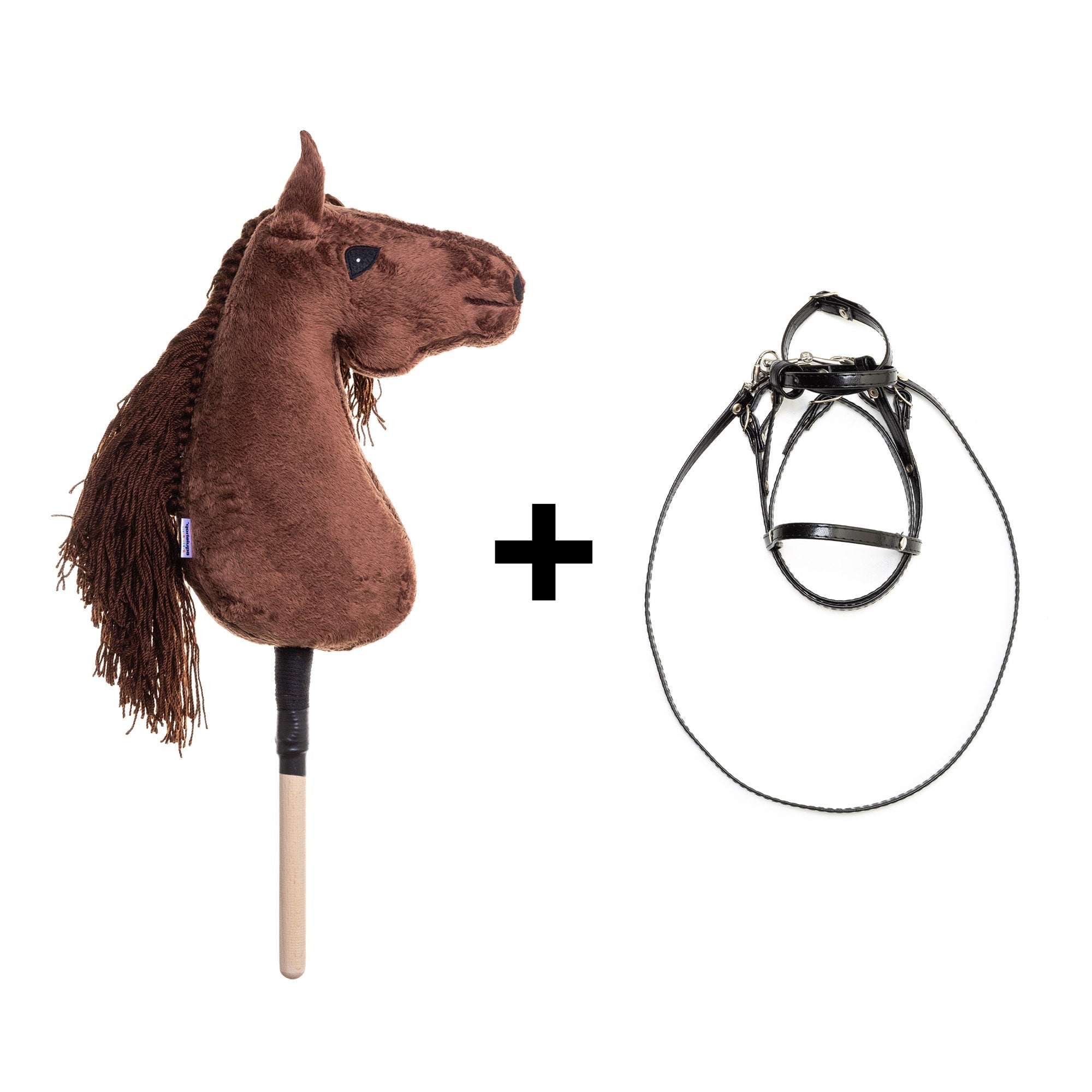 KOŃ NA PATYKU HOBBY HORSE EQUISHOP CYNAMONEK A3 PLUS OGŁOWIE GRATIS - Equishop Hobby Horse Equishop