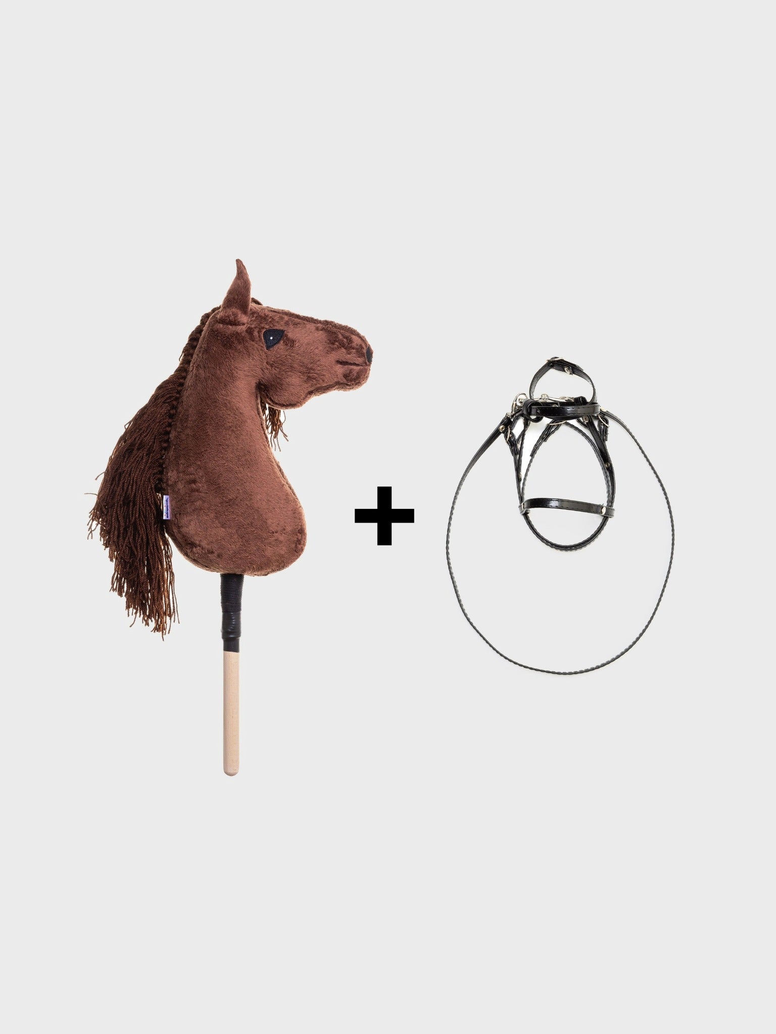 KOŃ NA PATYKU HOBBY HORSE EQUISHOP CYNAMONEK A3 PLUS OGŁOWIE GRATIS - Equishop Hobby Horse Equishop