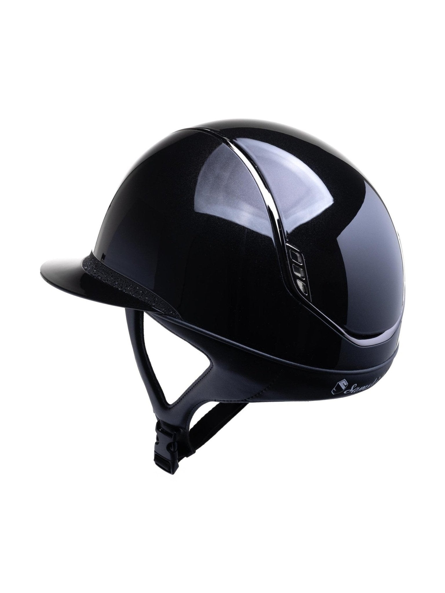 SAMSHIELD KASK MISS SHIELD 2.0 SHADOWGLOSSY / SHINY CRYSTAL FABRIC / BLACK SHINE FRAME / CZARNY - Equishop Store Equishop