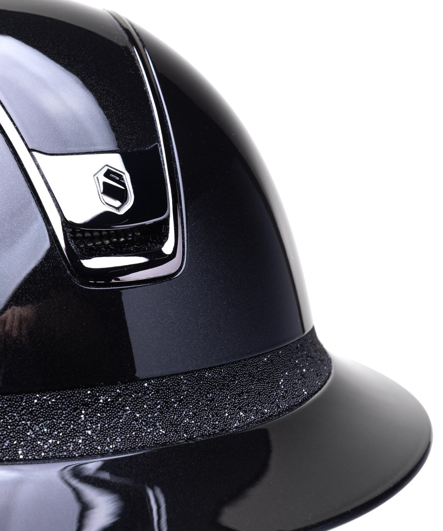 SAMSHIELD KASK MISS SHIELD 2.0 SHADOWGLOSSY / SHINY CRYSTAL FABRIC / BLACK SHINE FRAME / CZARNY - Equishop Store Equishop