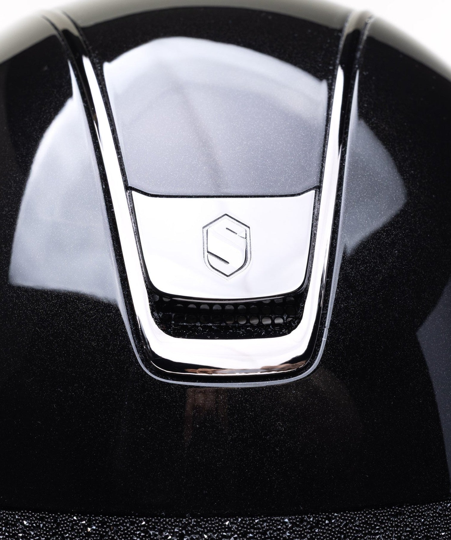 SAMSHIELD KASK MISS SHIELD 2.0 SHADOWGLOSSY / SHINY CRYSTAL FABRIC / BLACK SHINE FRAME / CZARNY - Equishop Store Equishop