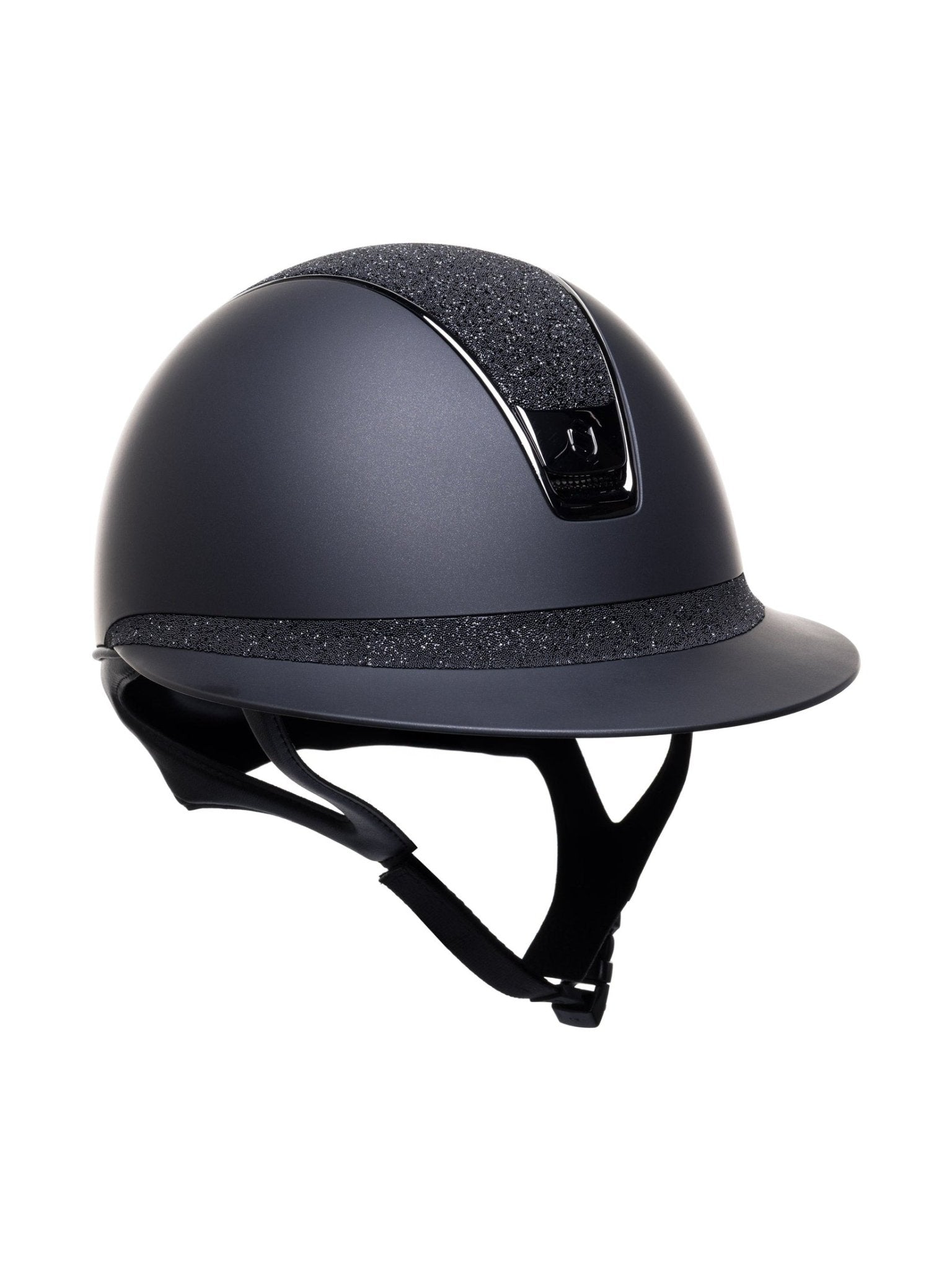 SAMSHIELD KASK MISS SHIELD 2.0 SHADOWMATT / SHINY CRYSTAL FABRIC TOP FB / CZARNY CHROME / CZARNY - Equishop Store Equishop