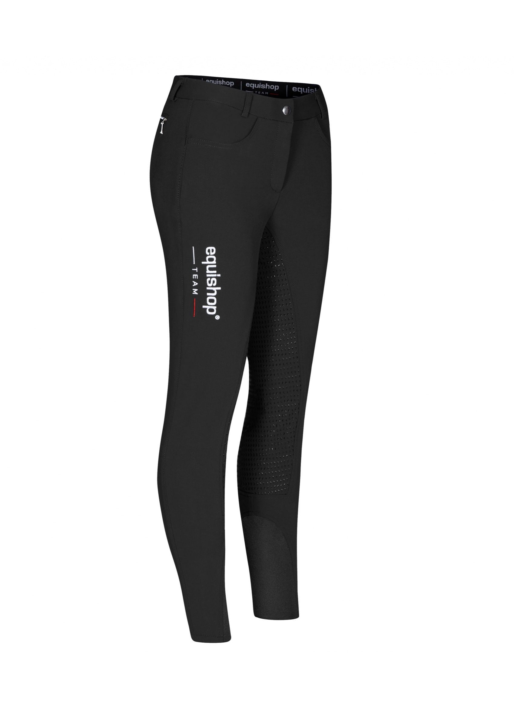 EQUISHOP TEAM BRYCZESY JEŹDZIECKIE Z PEŁNYM LEJEM DAMSKIE CZARNE