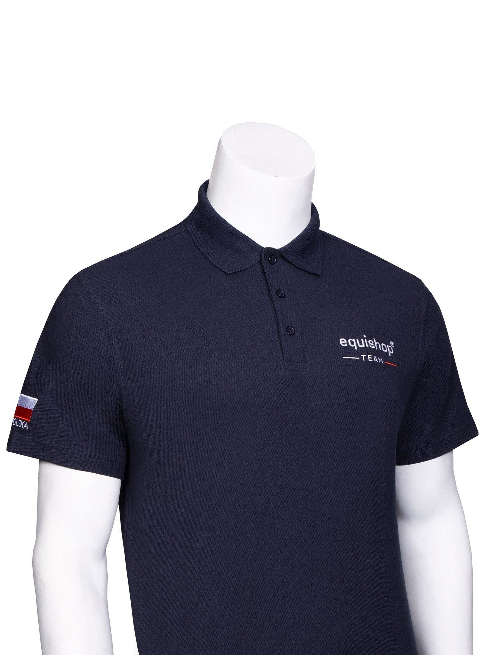 EQUISHOP TEAM KOSZULKA JEŹDZIECKA POLO Z FLAGĄ POLSKI MĘSKA