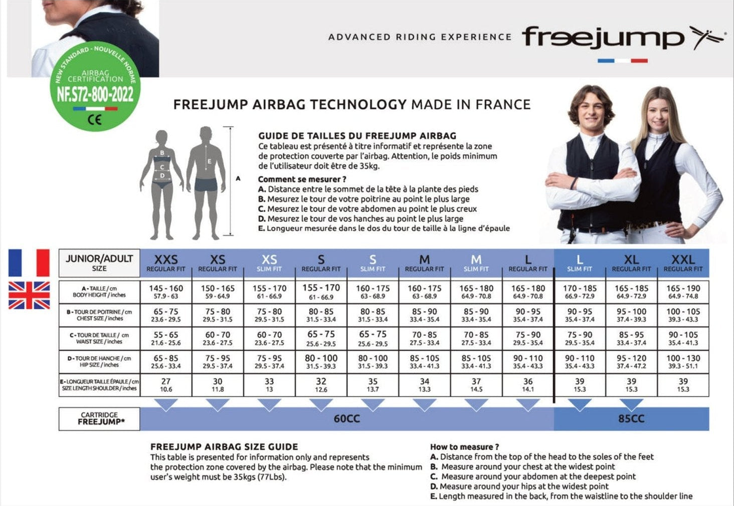 FREEJUMP AIRBAG WYBUCHOWA KAMIZELKA OCHRONNA DLA JEŹDŹCA REGULAR FIT