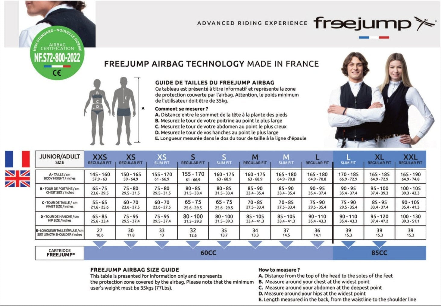 FREEJUMP AIRBAG WYBUCHOWA KAMIZELKA OCHRONNA DLA JEŹDŹCA SLIM FIT