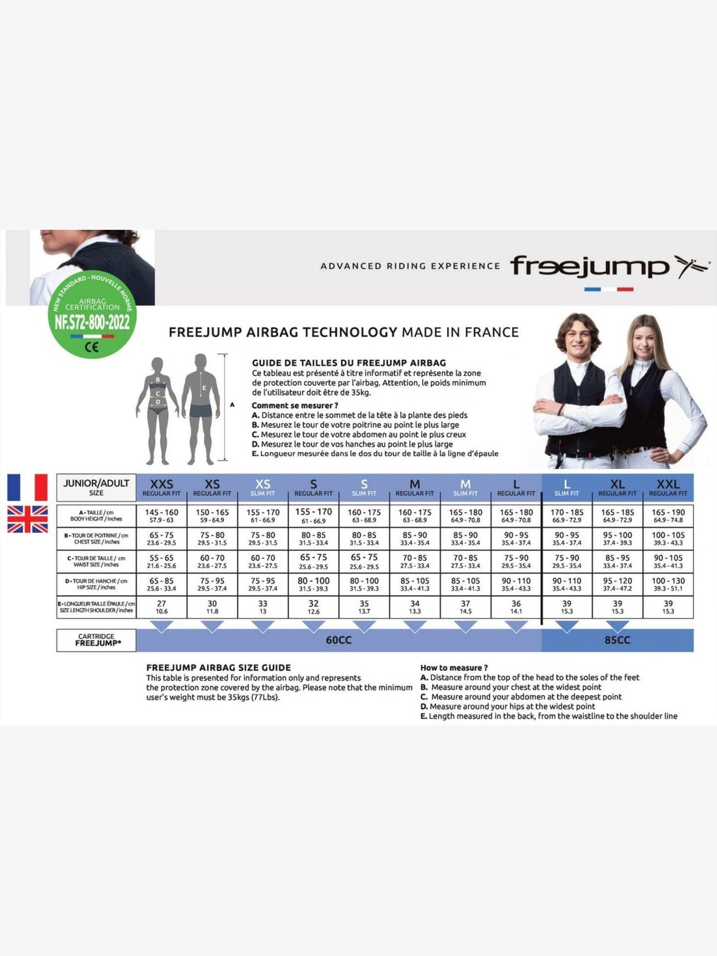 FREEJUMP AIRBAG WYBUCHOWA KAMIZELKA OCHRONNA DLA JEŹDŹCA REGULAR FIT - Freejump Equishop