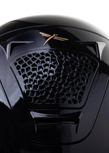 FREEJUMP VORONOI KASK JEŹDZIECKI GLOSSY Z SZEROKIM DASZKIEM CATECHU BLACK - Freejump Equishop