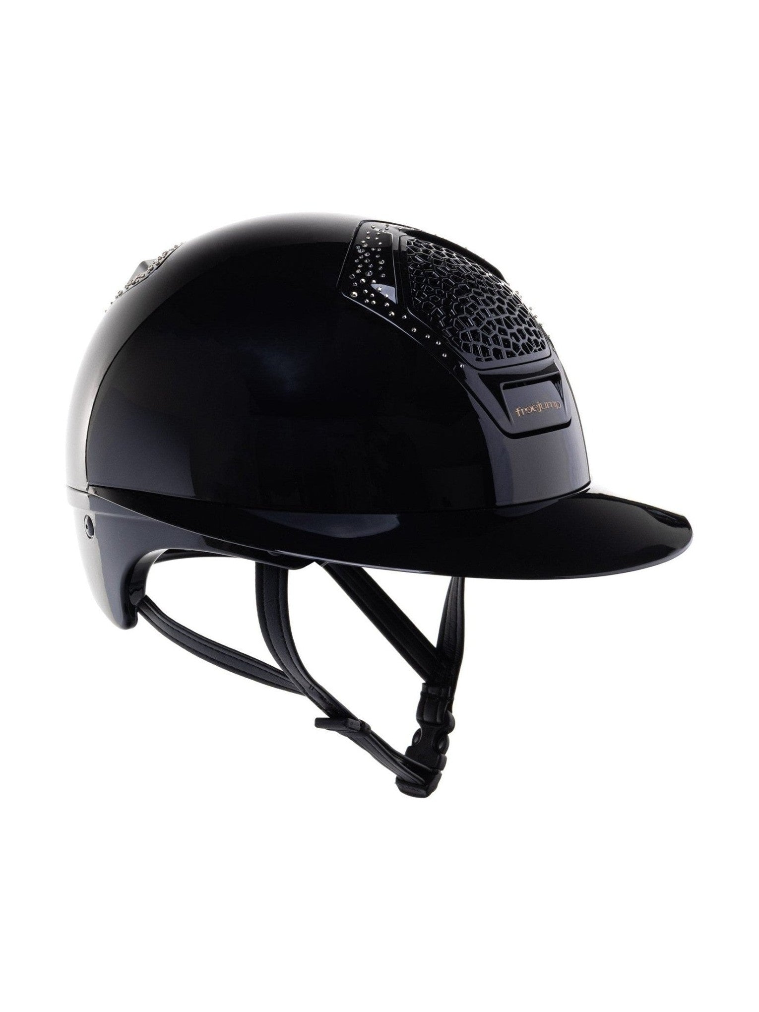 FREEJUMP VORONOI KASK JEŹDZIECKI GLOSSY Z SZEROKIM DASZKIEM CRYSTALS - Freejump Equishop