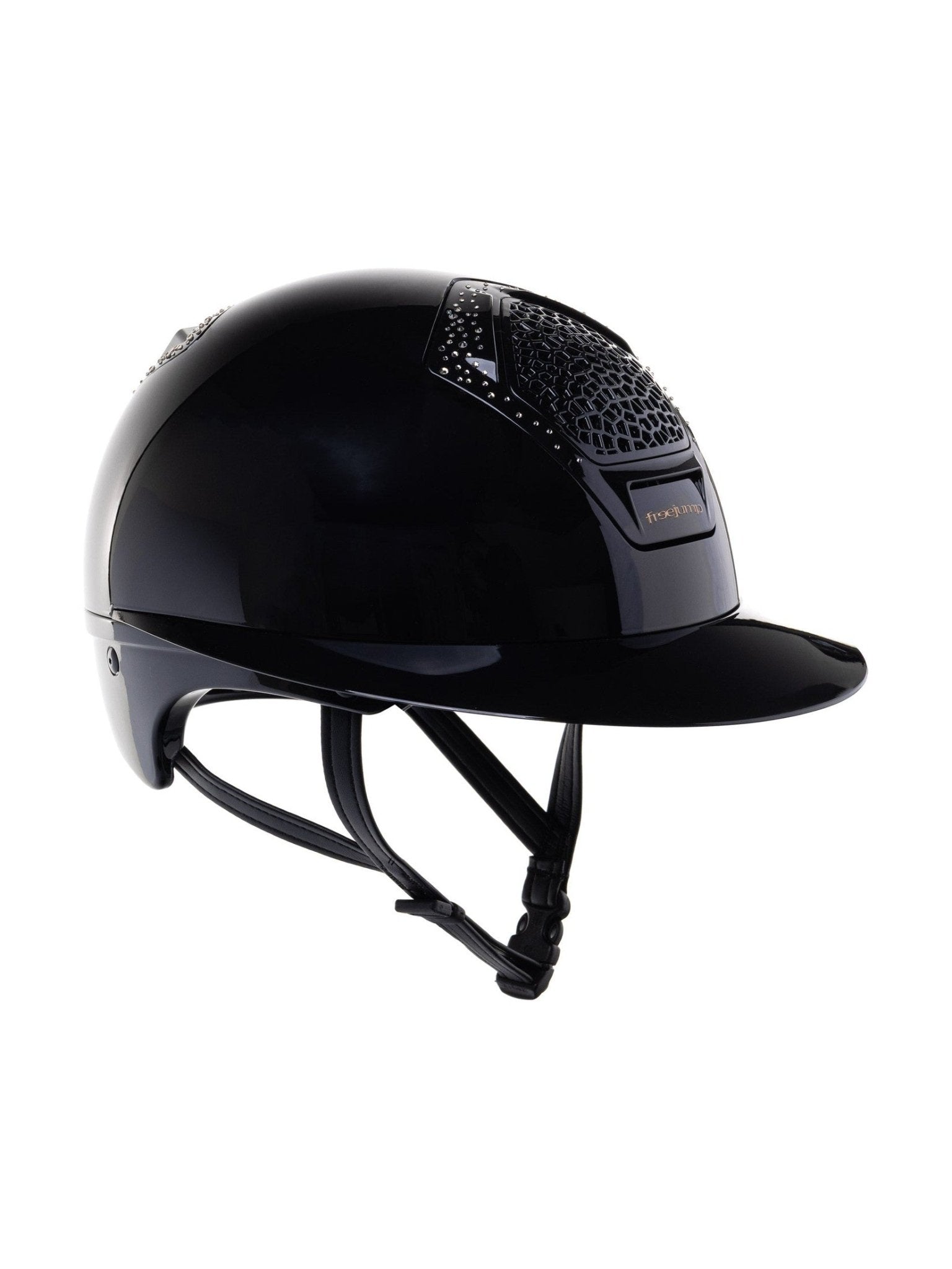 FREEJUMP VORONOI KASK JEŹDZIECKI GLOSSY Z SZEROKIM DASZKIEM CRYSTALS - Freejump Equishop