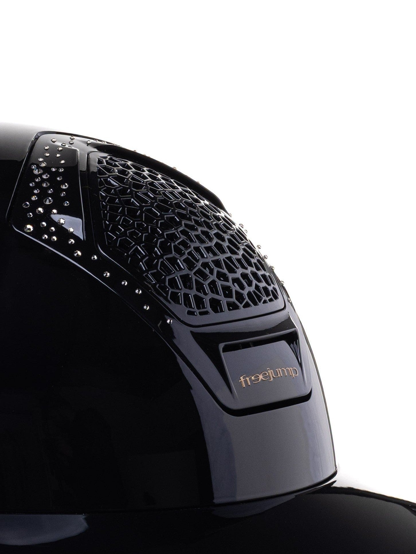 FREEJUMP VORONOI KASK JEŹDZIECKI GLOSSY Z SZEROKIM DASZKIEM CRYSTALS - Freejump Equishop