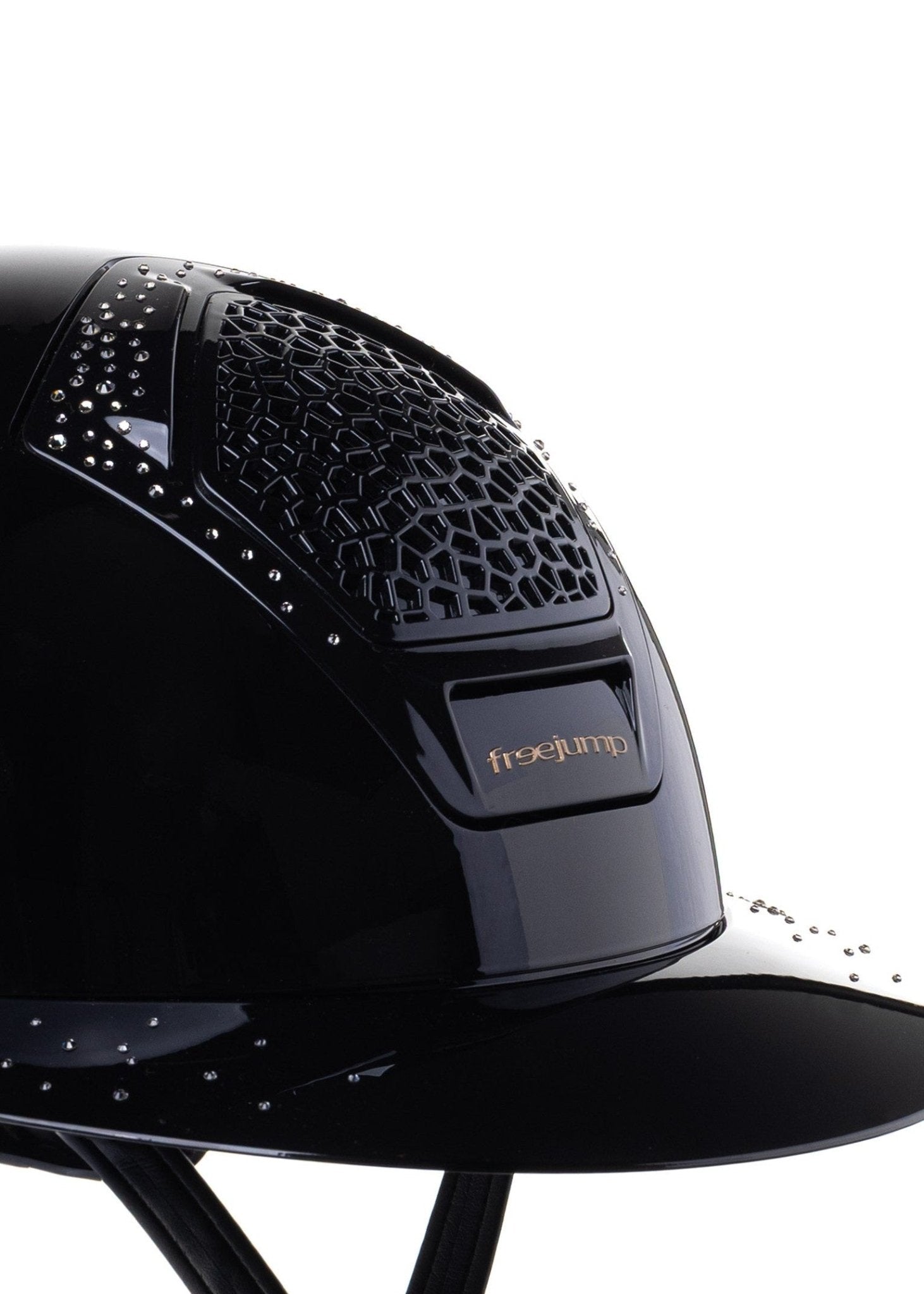 FREEJUMP VORONOI KASK JEŹDZIECKI GLOSSY Z SZEROKIM DASZKIEM FULL CRYSTALS - Freejump Equishop