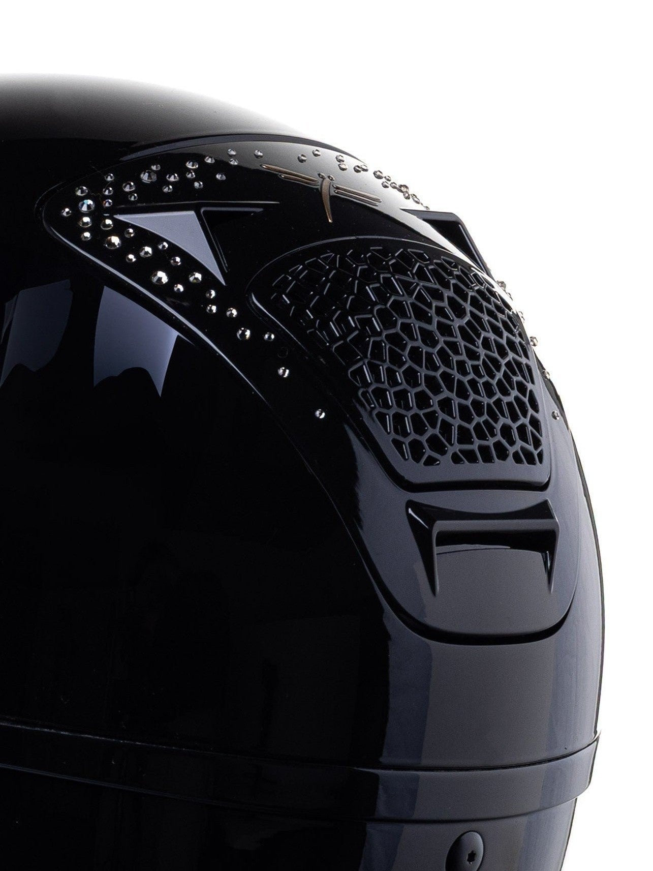 FREEJUMP VORONOI KASK JEŹDZIECKI GLOSSY Z SZEROKIM DASZKIEM FULL CRYSTALS - Freejump Equishop