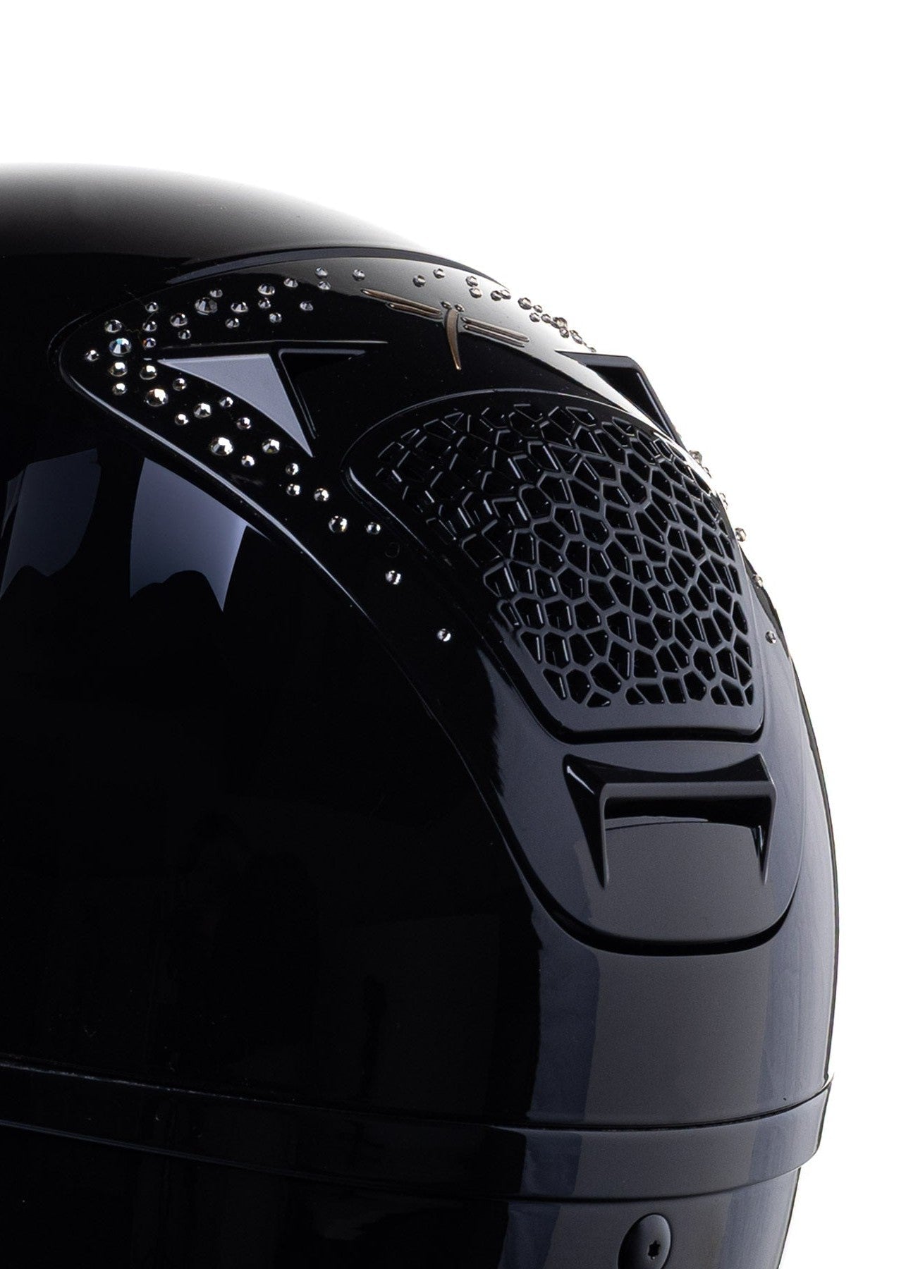 FREEJUMP VORONOI KASK JEŹDZIECKI GLOSSY Z SZEROKIM DASZKIEM FULL CRYSTALS - Freejump Equishop