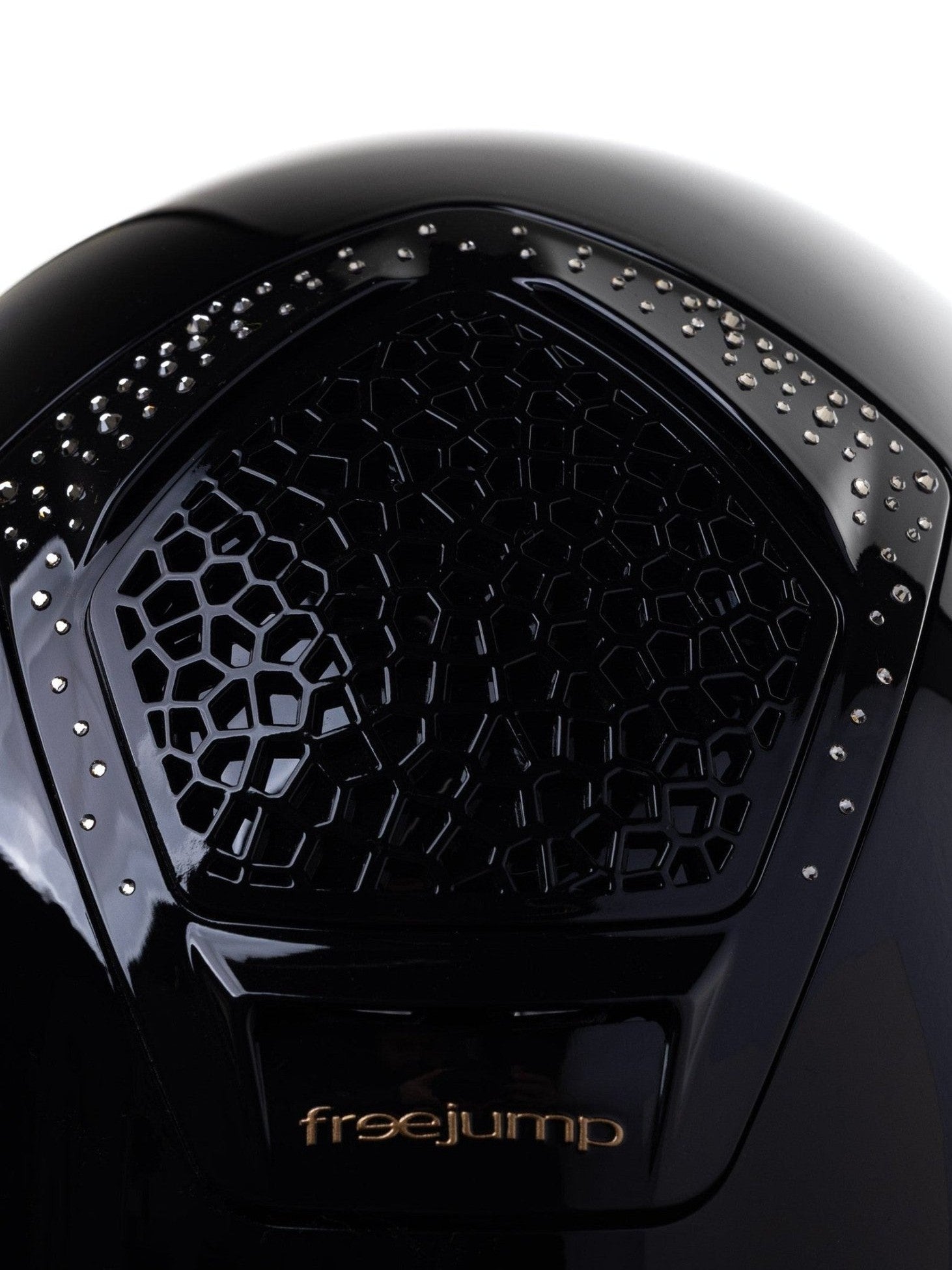 FREEJUMP VORONOI KASK JEŹDZIECKI GLOSSY Z SZEROKIM DASZKIEM FULL CRYSTALS - Freejump Equishop