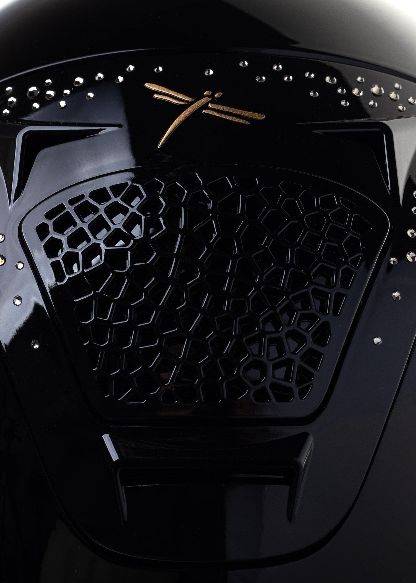 FREEJUMP VORONOI KASK JEŹDZIECKI GLOSSY Z SZEROKIM DASZKIEM FULL CRYSTALS - Freejump Equishop