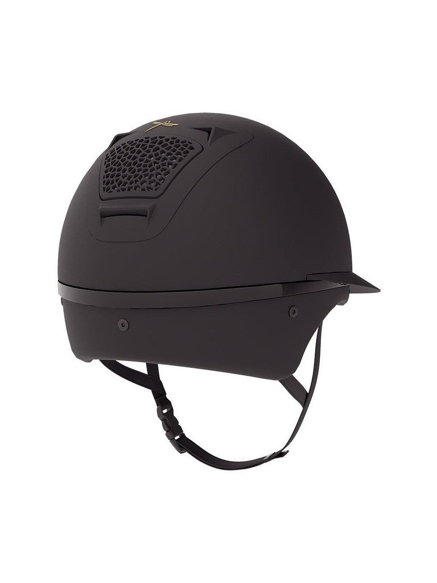FREEJUMP VORONOI KASK JEŹDZIECKI MATTE Z SZEROKIM DASZKIEM CZARNY - Freejump Equishop