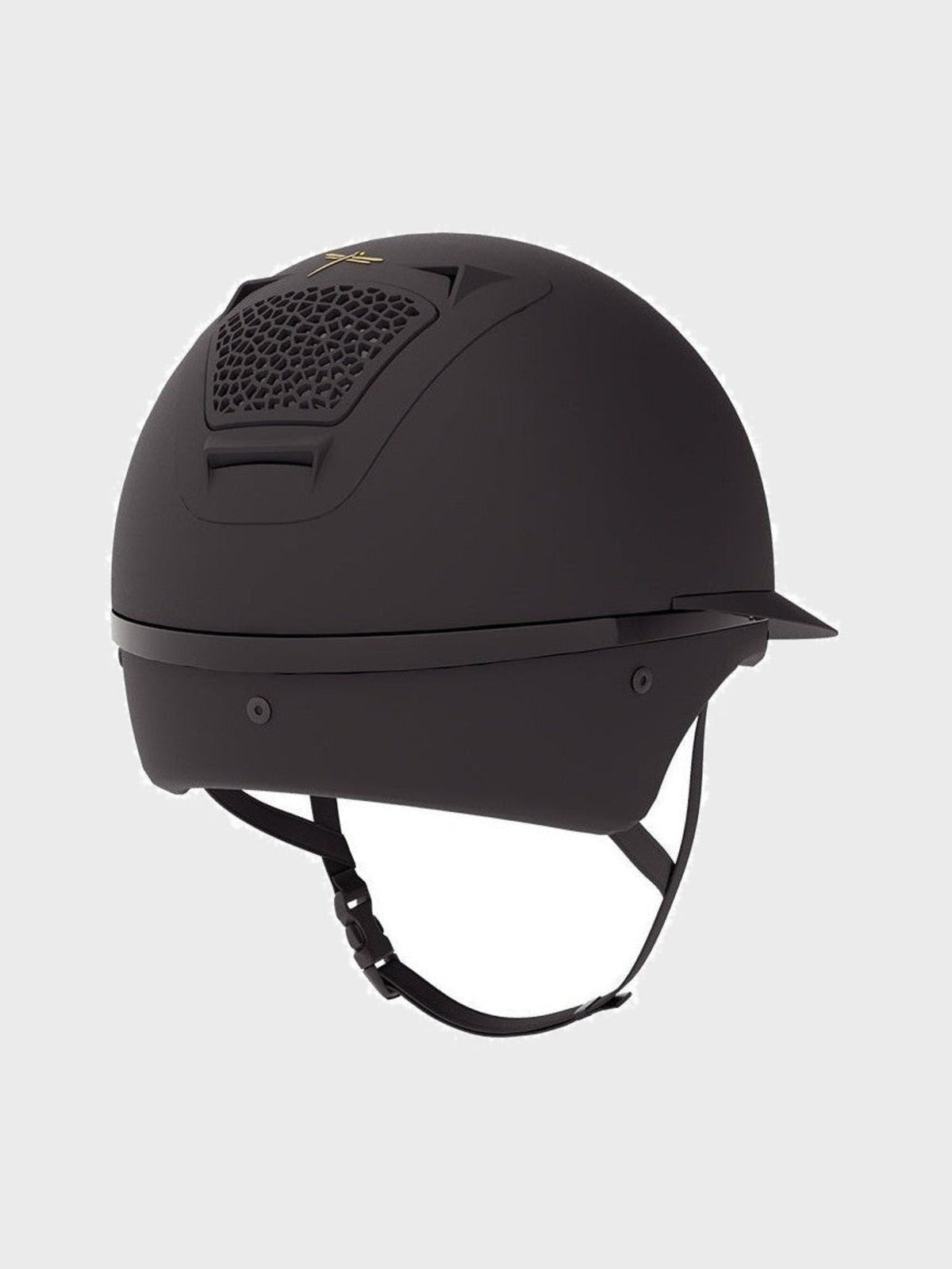 FREEJUMP VORONOI KASK JEŹDZIECKI MATTE Z SZEROKIM DASZKIEM CZARNY - Freejump Equishop