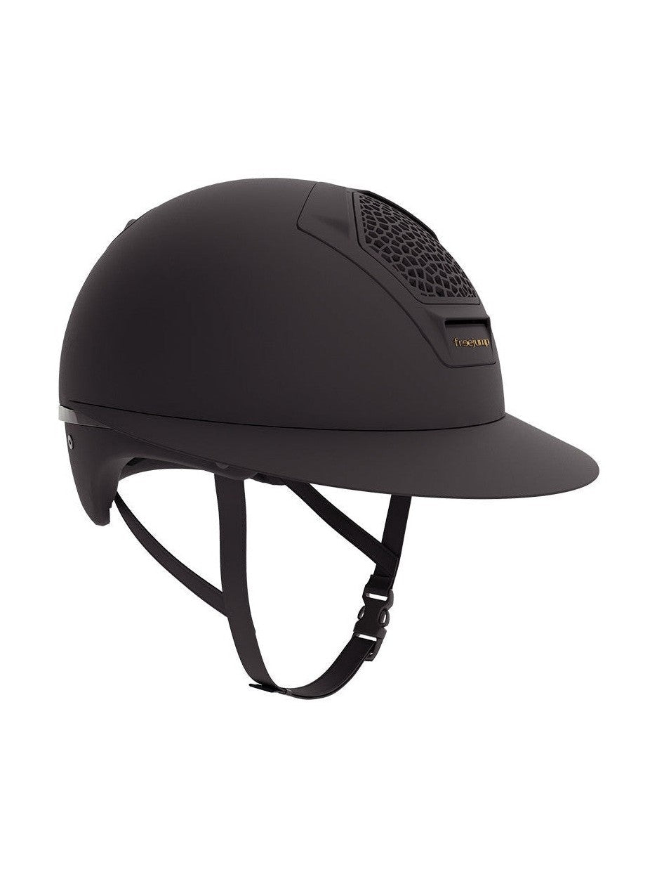 FREEJUMP VORONOI KASK JEŹDZIECKI MATTE Z SZEROKIM DASZKIEM CZARNY - Freejump Equishop