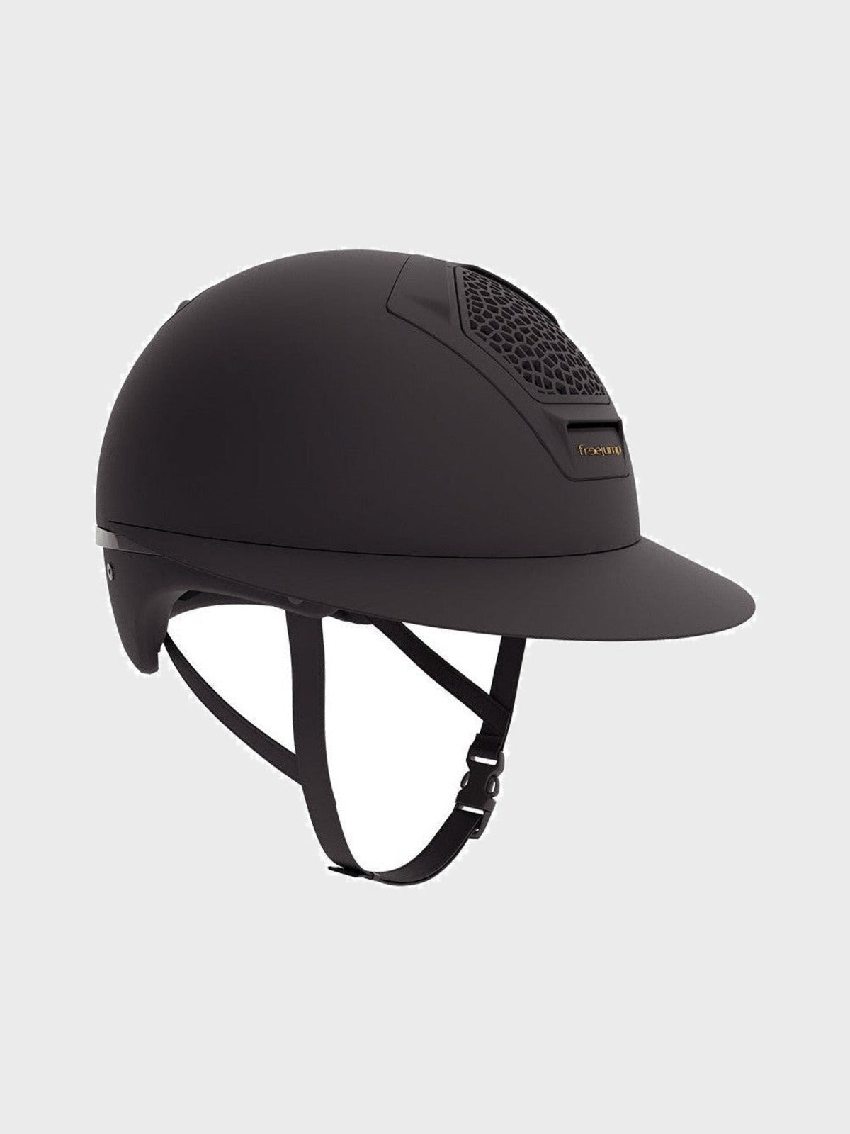 FREEJUMP VORONOI KASK JEŹDZIECKI MATTE Z SZEROKIM DASZKIEM CZARNY - Freejump Equishop