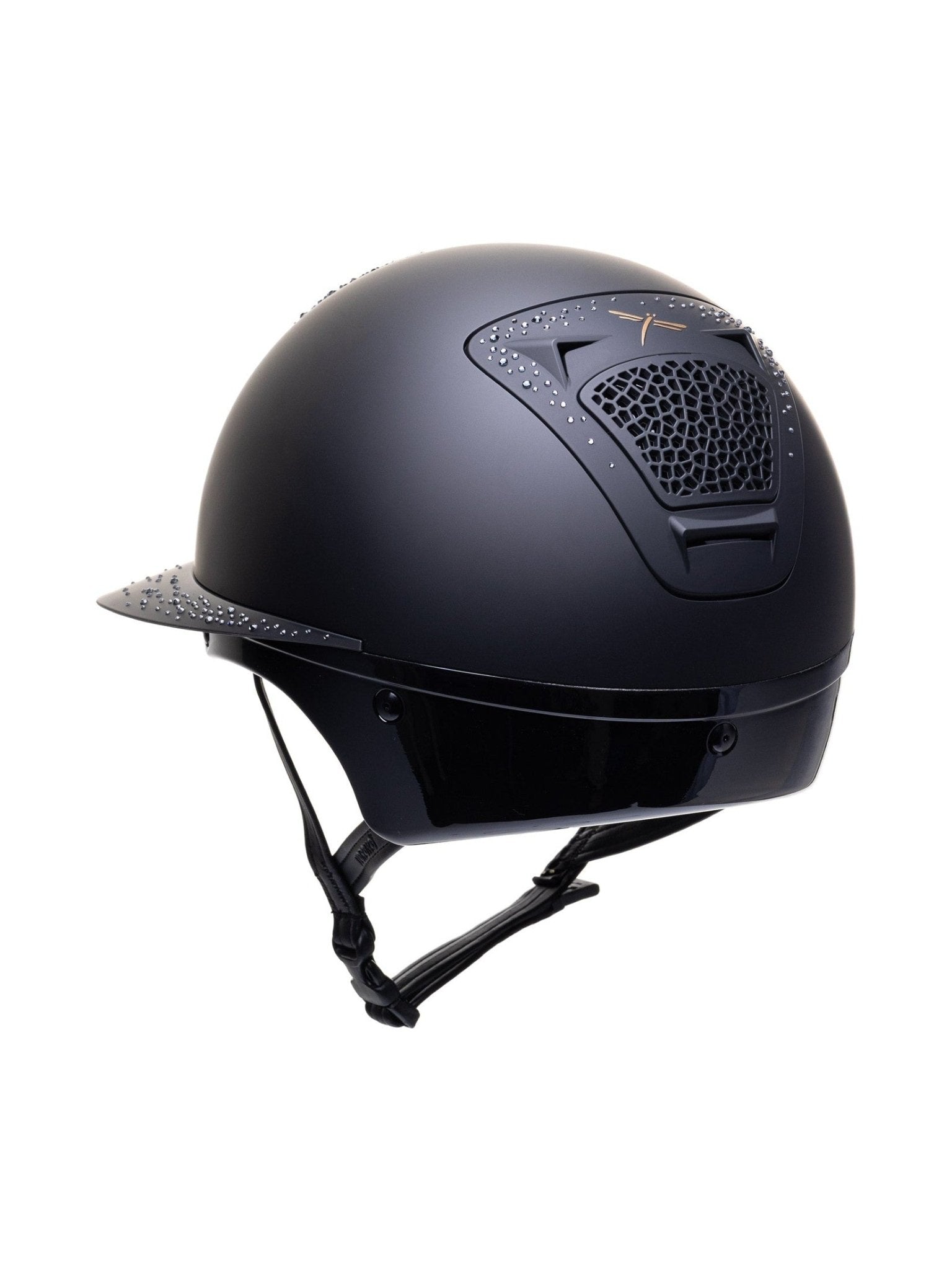 FREEJUMP VORONOI KASK JEŹDZIECKI MATTE Z SZEROKIM DASZKIEM FULL CRYSTALS - Freejump Equishop