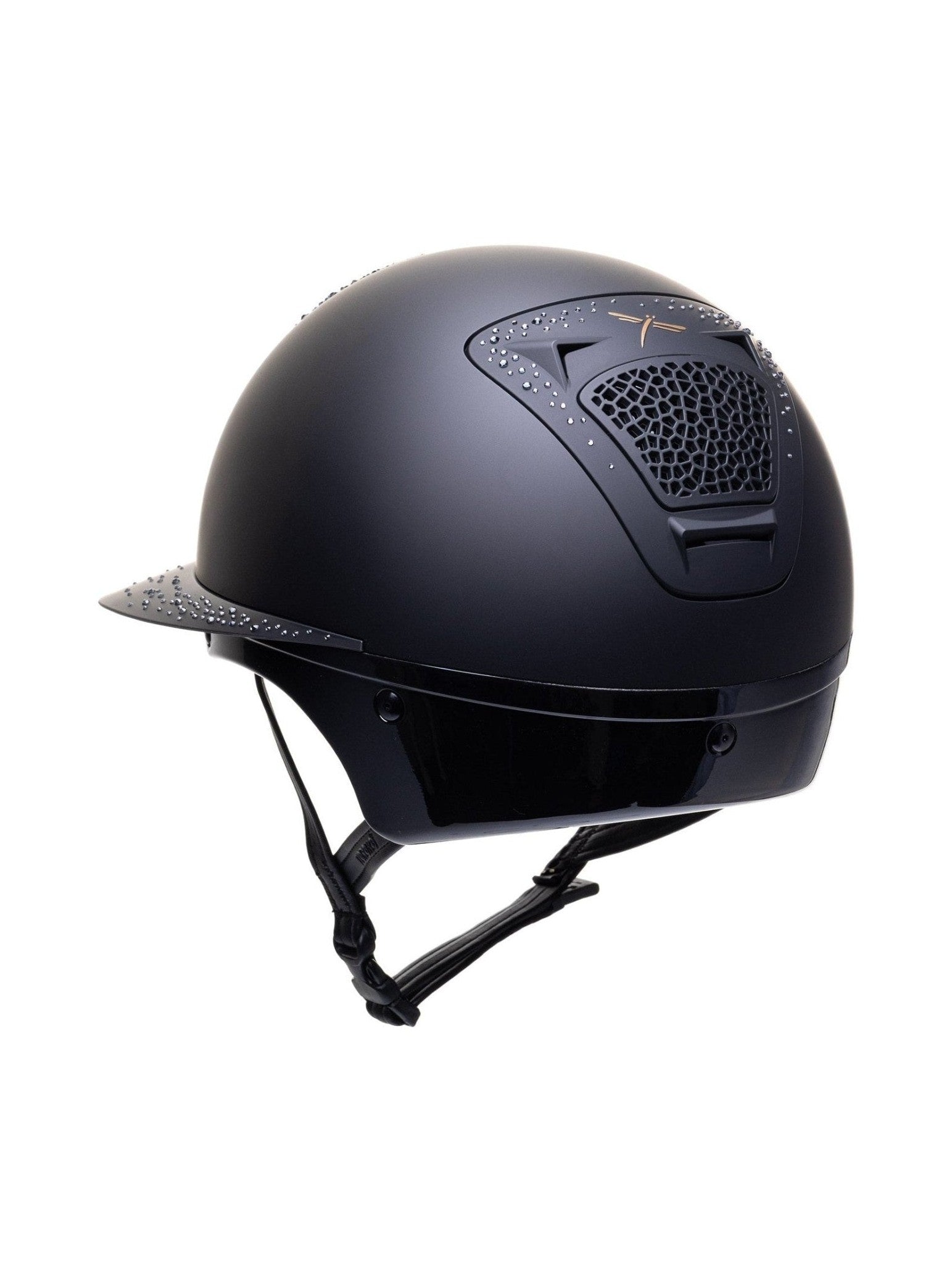 FREEJUMP VORONOI KASK JEŹDZIECKI MATTE Z SZEROKIM DASZKIEM FULL CRYSTALS - Freejump Equishop