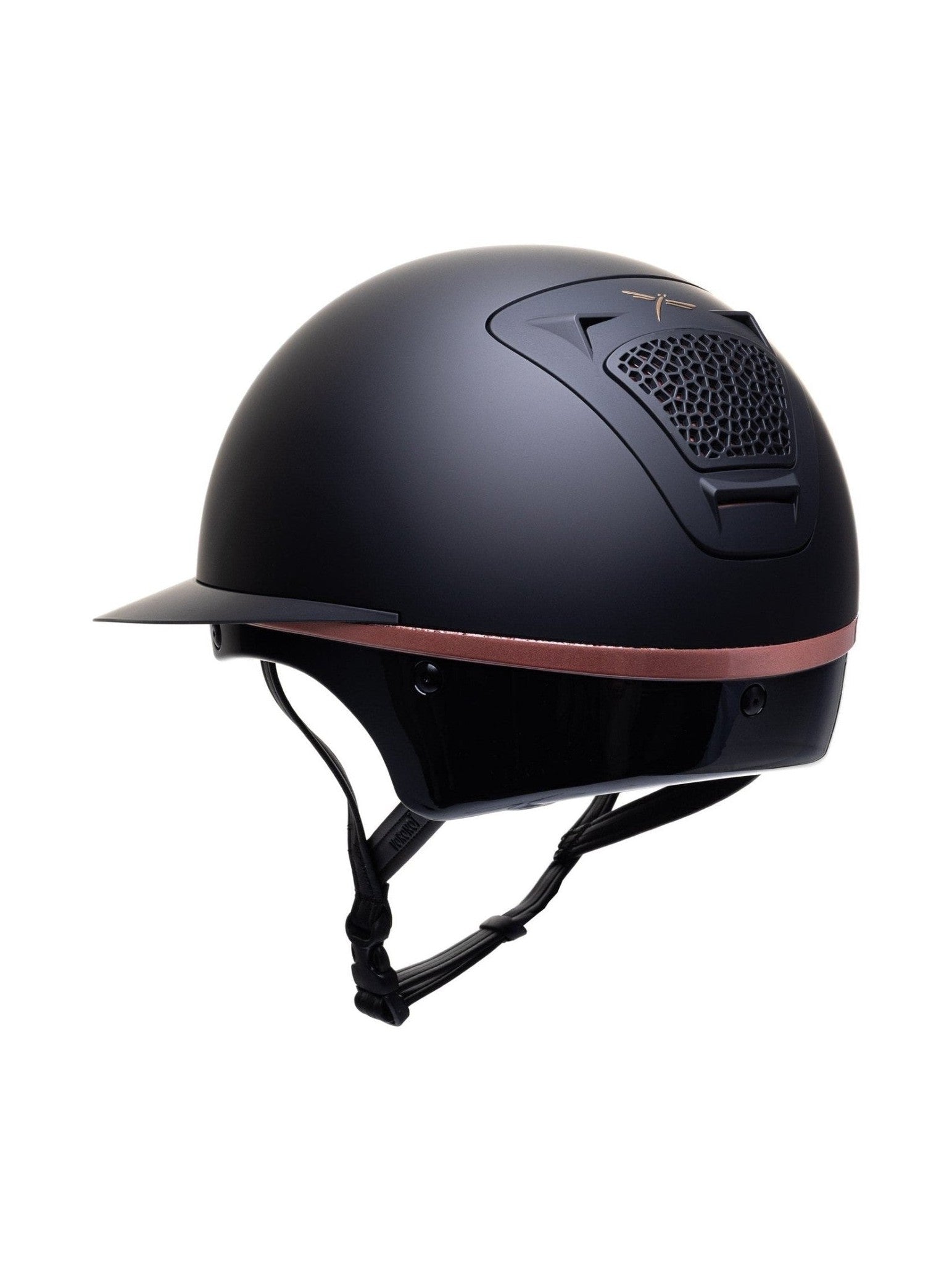 FREEJUMP VORONOI KASK JEŹDZIECKI MATTE Z SZEROKIM DASZKIEM ROSE GOLD - Freejump Equishop